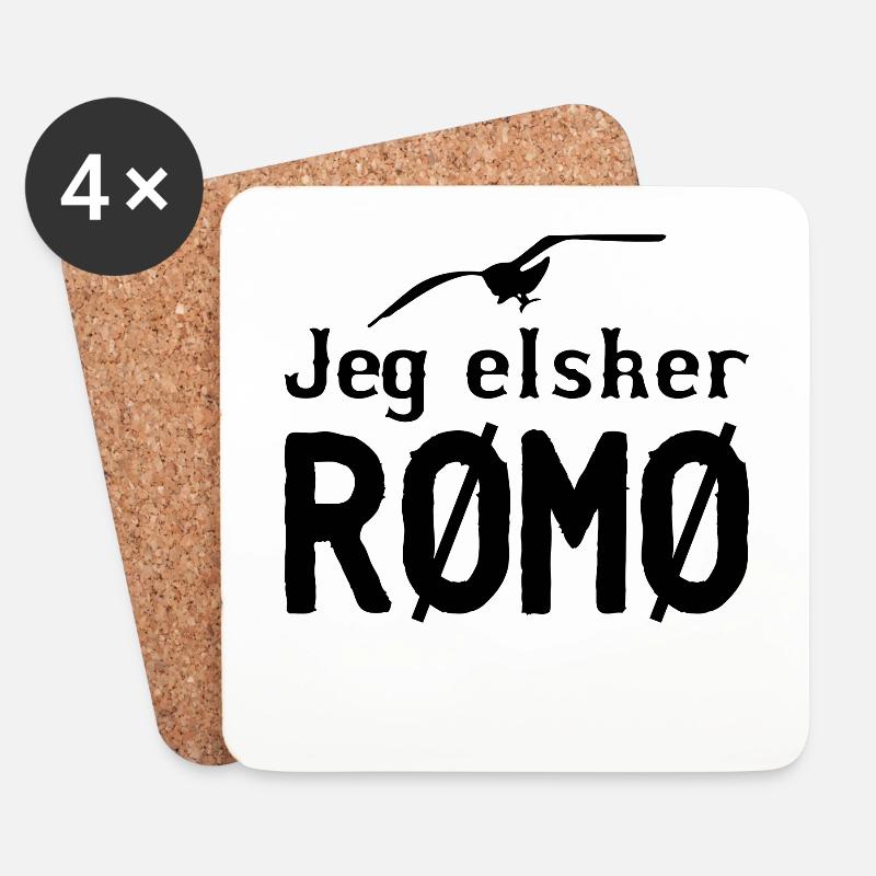 jeg elsker Rømø - Untersetzer (4er-Set) - Weiß