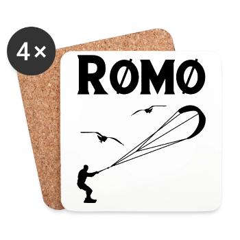 Danemark plage mer Romo Romo Rom cadeau de vacances - Dessous de verre (lot de 4) - blanc - Devant