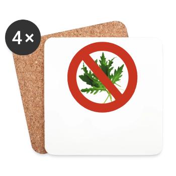 No Rucola pleeease! Bitte keinen Rucola! - Untersetzer (4er-Set) - Weiß - Vorne