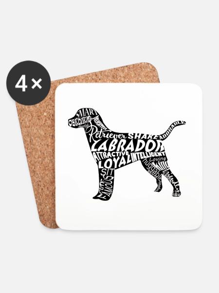Labrador - Untersetzer (4er-Set) - Weiß