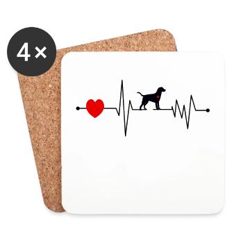 (Labrador Herzschlag) - Untersetzer (4er-Set) - Weiß - Vorne