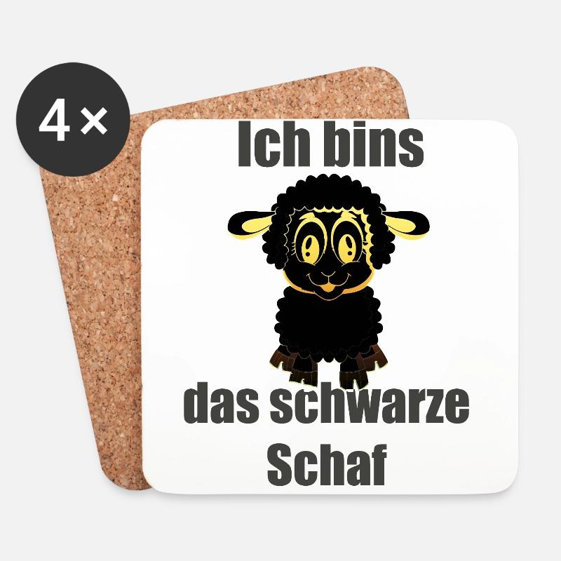 Ich bins_das schwarze Schaf - Untersetzer (4er-Set) - Weiß