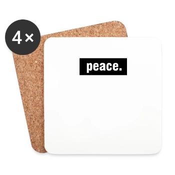Peace. Polices de chemise cadeau - Dessous de verre (lot de 4) - blanc - Devant