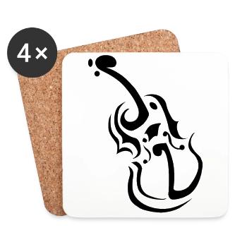 Violin Clipart Notes - Untersetzer (4er-Set) - Weiß - Vorne