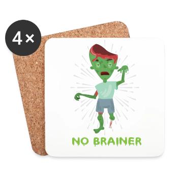 No brainer - Untersetzer (4er-Set) - Weiß - Vorne