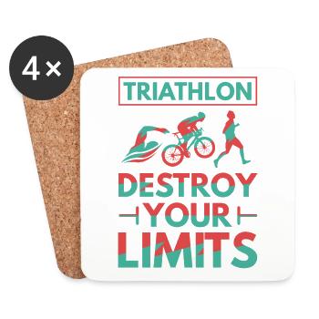 Triathlon - Détruisez vos limites - Dessous de verre (lot de 4) - blanc - Devant