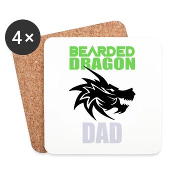 Bearded Dragon Dad - Untersetzer (4er-Set) - Weiß - Vorne