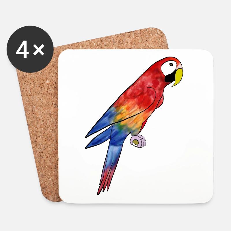 Ara Papagei - Parrot Macaw - Untersetzer (4er-Set) - Weiß