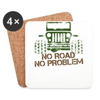 No road No problem SUV gift - Coasters (set of 4) - white - Front