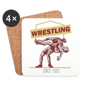 Wrestling Ringen - Untersetzer (4er-Set) - Weiß - Vorne