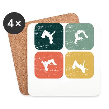BackFlip, Somersault, Gymnastics, Parkour, Gift, Fun - Coasters (set of 4) - white - Front