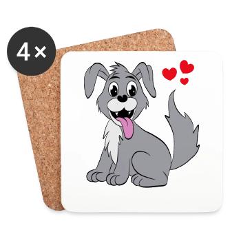 Süsser Hund - Untersetzer (4er-Set) - Weiß - Vorne