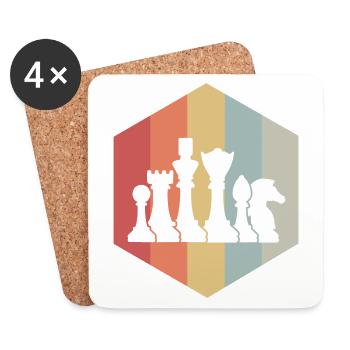 Schach - Untersetzer (4er-Set) - Weiß - Vorne