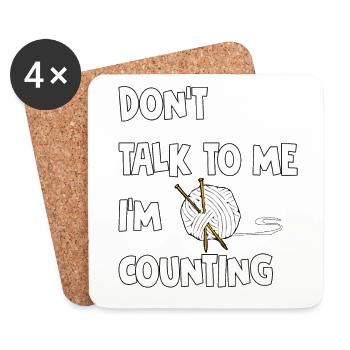 Knitting, Counting, Fun - Coasters (set of 4) - white - Front