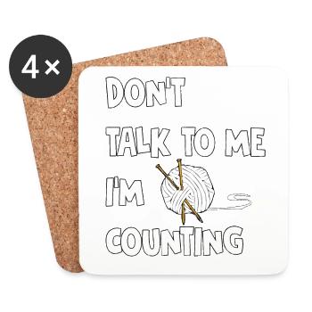 Crochet - Funny - Gift idea - Coasters (set of 4) - white - Front