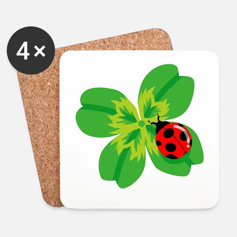 ladybug - Coasters (set of 4) - white