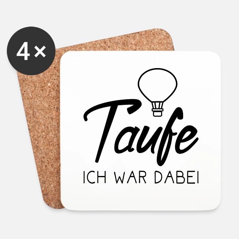 Ballon-Taufe Ich war dabei. - Untersetzer (4er-Set) - Weiß