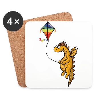 Dragon - Coasters (set of 4) - white - Front