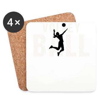 Cooles Volleyball Geschenk - Untersetzer (4er-Set) - Weiß - Vorne
