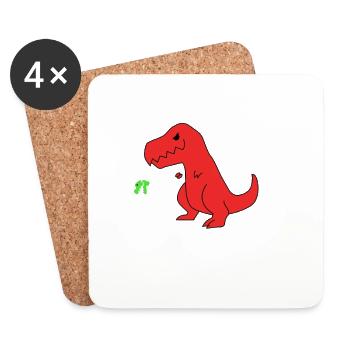 I'm Unstoppable (T-rex) - Coasters (set of 4) - white - Front