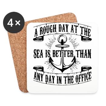 Lustiges Segeln Seefahrer Kapitän Yacht Geschenk - Untersetzer (4er-Set) - Weiß - Vorne