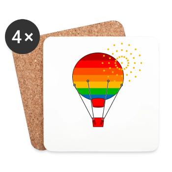 Heißluftballon - Untersetzer (4er-Set) - Weiß - Vorne