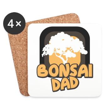 Bonsai Natur Japan Papa Buddhismus Geschenk - Untersetzer (4er-Set) - Weiß - Vorne
