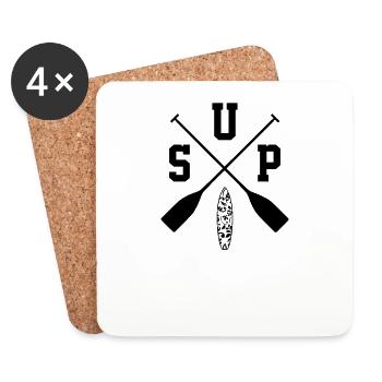 Stand up paddle, cadeau, anniversaire, - Dessous de verre (lot de 4) - blanc - Devant