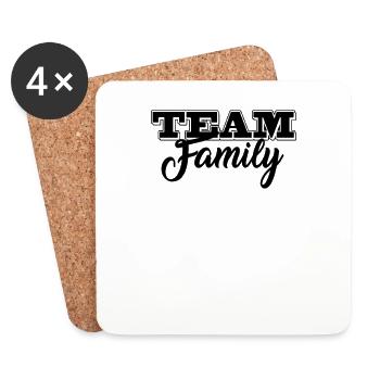 Team Family, Geburtstag, Geschenk - Untersetzer (4er-Set) - Weiß - Vorne