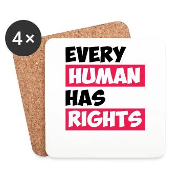 Every Human has Rights, Birthday, Gift - Coasters (set of 4) - white - Front
