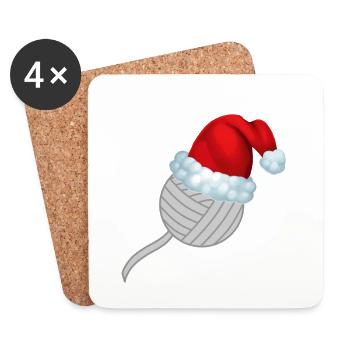 Christmas Wool Knitting Funny Shirt Gift - Coasters (set of 4) - white - Front