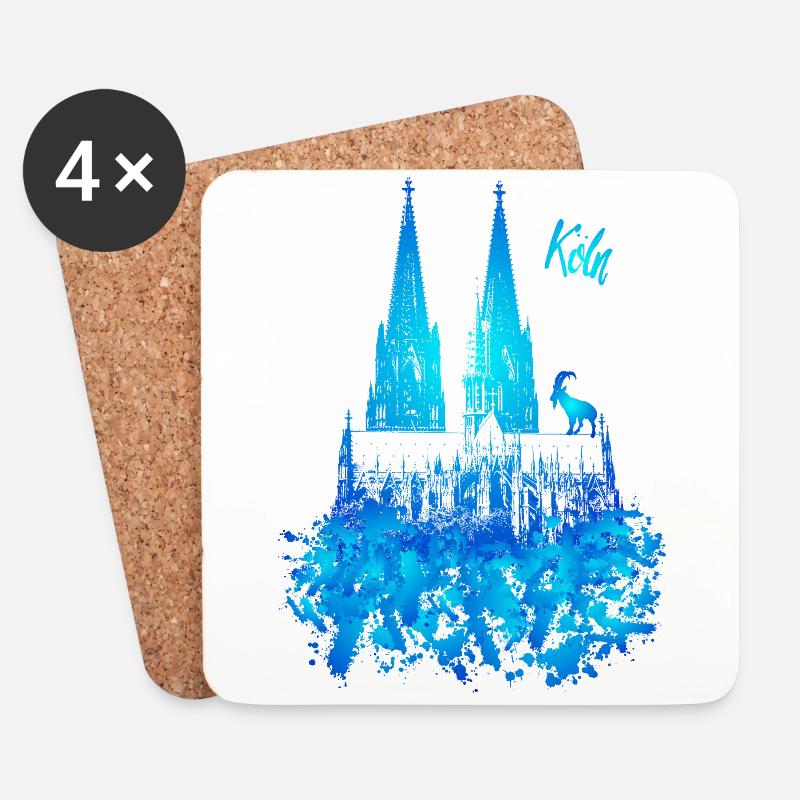 Kölner Dom - Untersetzer (4er-Set) - Weiß