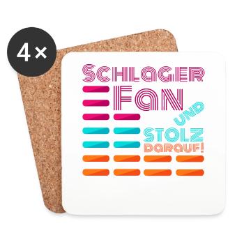 Schlager fan and proud of it - Coasters (set of 4) - white - Front