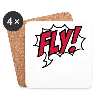 fliegen - Untersetzer (4er-Set) - Weiß - Vorne