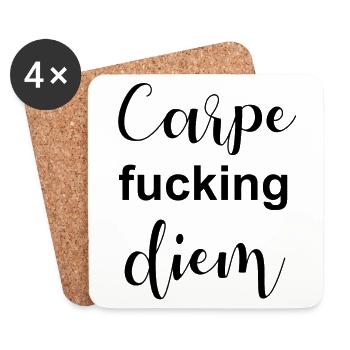 Carpe fucking diem - Untersetzer (4er-Set) - Weiß - Vorne