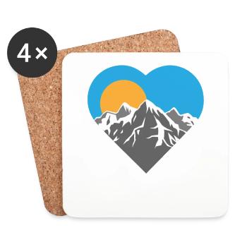 Berge - Untersetzer (4er-Set) - Weiß - Vorne