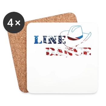 Line dance -USA Flagge Geschenk T-Shirt - Untersetzer (4er-Set) - Weiß - Vorne
