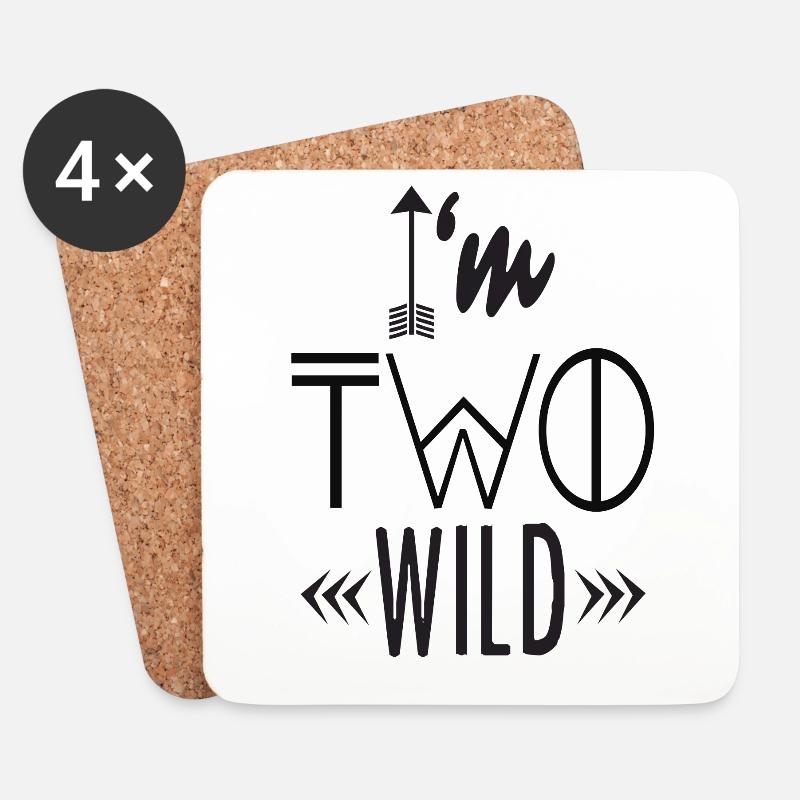 I am Two Wild - Untersetzer (4er-Set) - Weiß