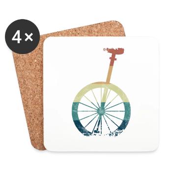 Unicycle Rider Artist High Wheel Artist Gift - Coasters (set of 4) - white - Front