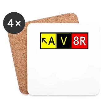 (Aéroport) (voie de circulation) (pilote de l'enseigne) - Dessous de verre (lot de 4) - blanc - Devant