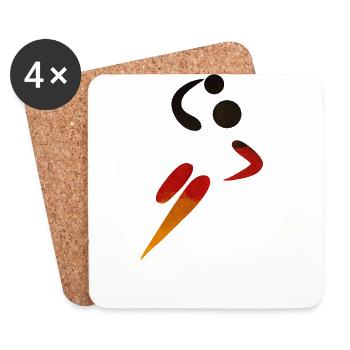 Handball Deutschland 2019 Fan - Untersetzer (4er-Set) - Weiß - Vorne