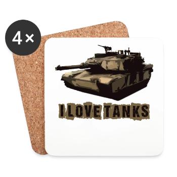 I Love Tanks Tank T-shirt - Coasters (set of 4) - white - Front