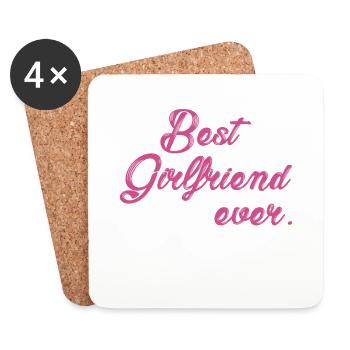 Beste Freundin Liebe Beziehung Paar Geschenk - Untersetzer (4er-Set) - Weiß - Vorne