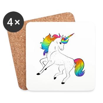 Licorne - Dessous de verre (lot de 4) - blanc - Devant