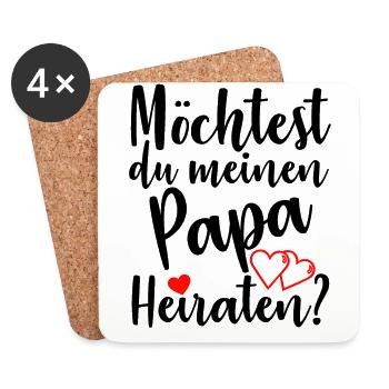 Tu veux épouser mon père ? Demande en mariage - Dessous de verre (lot de 4) - blanc - Devant