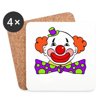 clown - Coasters (set of 4) - white - Front