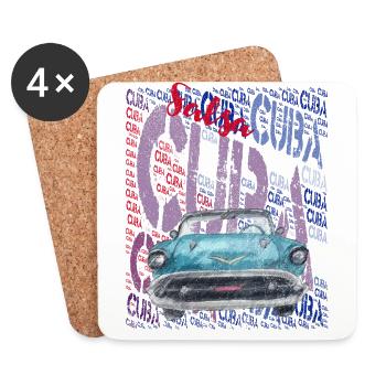 Salsa Kuba Tanz - Salsa Tänzer Geschenk - Untersetzer (4er-Set) - Weiß - Vorne