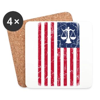 lawyer justice justice usa america flag proudly hei - Coasters (set of 4) - white - Front