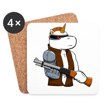 Einhorn Cyborg Mechaniker Geschenk - Untersetzer (4er-Set) - Weiß - Vorne