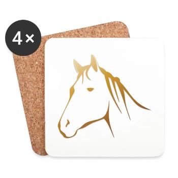Das Pferde Mädchen mit goldenem Pferd - Untersetzer (4er-Set) - Weiß - Vorne